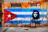 GRAFFITI OF THE CUBAN FLAG AND CHE